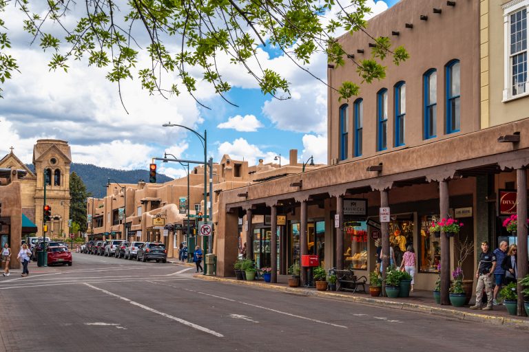 Street view of Santa Fe, New Mexico