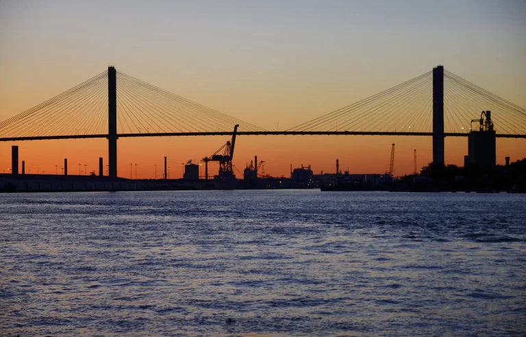 The Savannah River in Savannah, Georgia