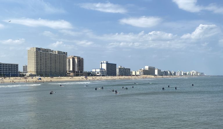 View from the shoreline of Virginia Beach, Virginia